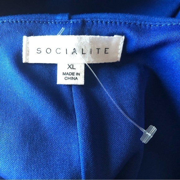 Socialite Cobalt Blue Square Neck Midi Dress NWOT XL - Picture 5 of 8